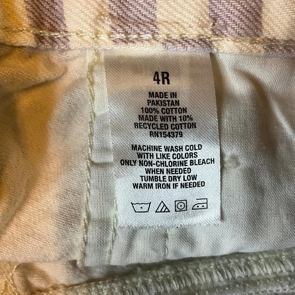Aeropostale Womens 4R High Rise Distressed Checkerboard Denim Shorty Mini Shorts